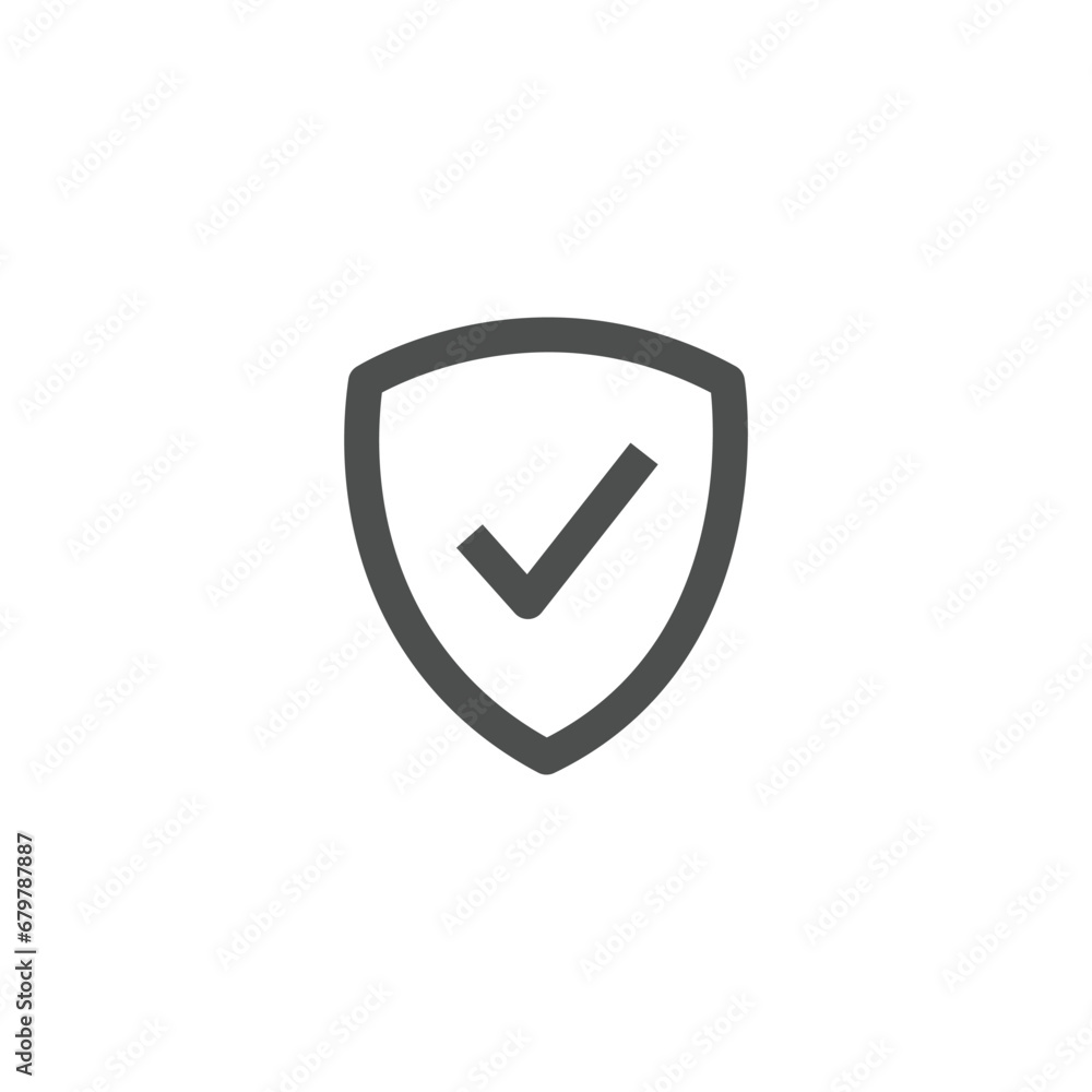 Shield check mark icon on white background.Vector illustration. Shield check mark icon on white background.Vector illustration.