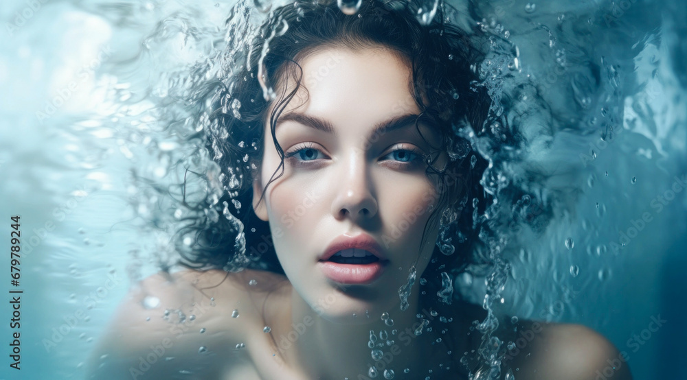 A beautiful young girl enjoying the tropical exotic sea, swimming and diving on the water surface. Underwater portrait, girl on summer vacation. A beautiful young girl enjoying the tropical exotic sea, swimming and diving on the water surface. Underwater portrait, girl on summer vacation.