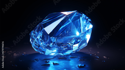 The blue gem glowed beautifully and was shiny.