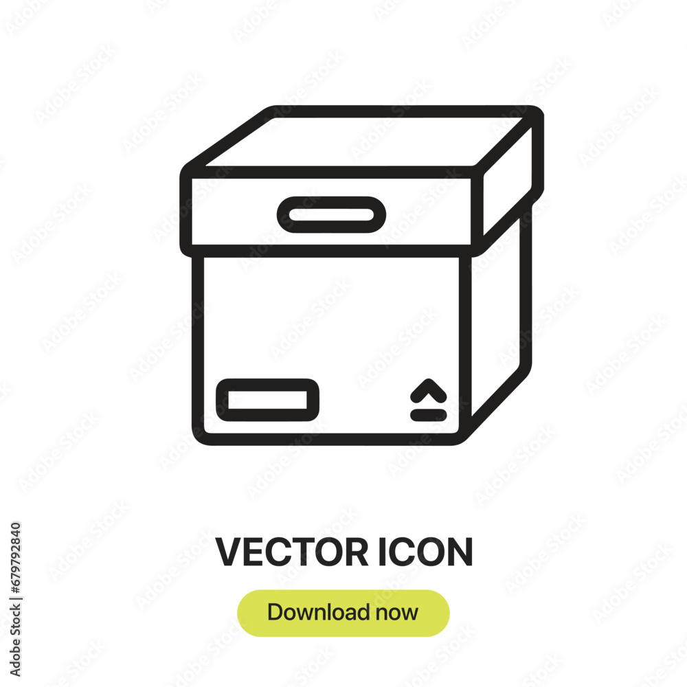 Box icon vector. Linear-style sign for mobile concept and web design. Box symbol illustration. Pixel vector graphics - Vector. Box icon vector. Linear-style sign for mobile concept and web design. Box symbol illustration. Pixel vector graphics - Vector.