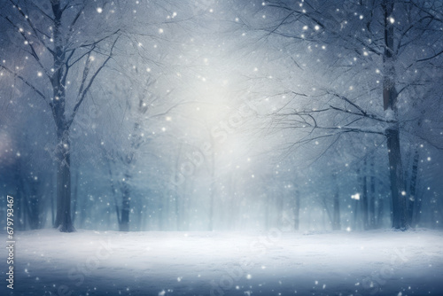 Magic of a snowstorm in a winter landscape © thejokercze