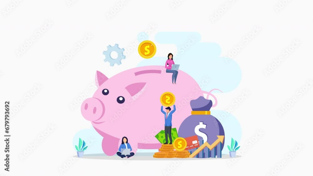Business investment concept. Financial growth rising up to success. 2d video animation 4k clip Business investment concept. Financial growth rising up to success. 2d video animation 4k clip