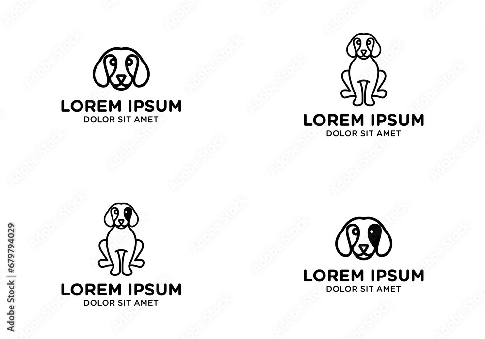 dog monoline logo vector dog monoline logo vector