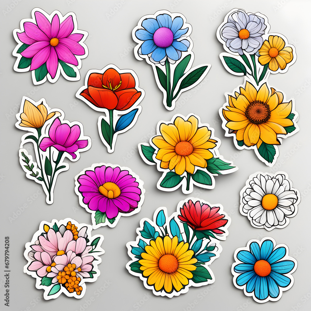 set of flowers set of flowers