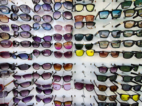 Fashion sunglasses for sale on display.