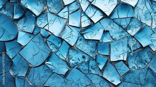 Ice blue cracked texture background. Generative AI