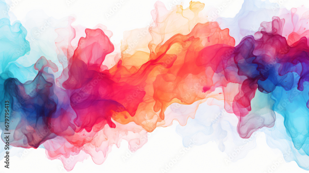rainbow abstract art spray paint splatter design concept on a plain white background, wallpaper, illustration