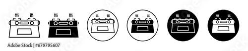 Cooking gas vector icon illustration set photo