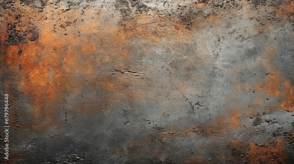 Grunge style scratched metal texture background. Generative AI