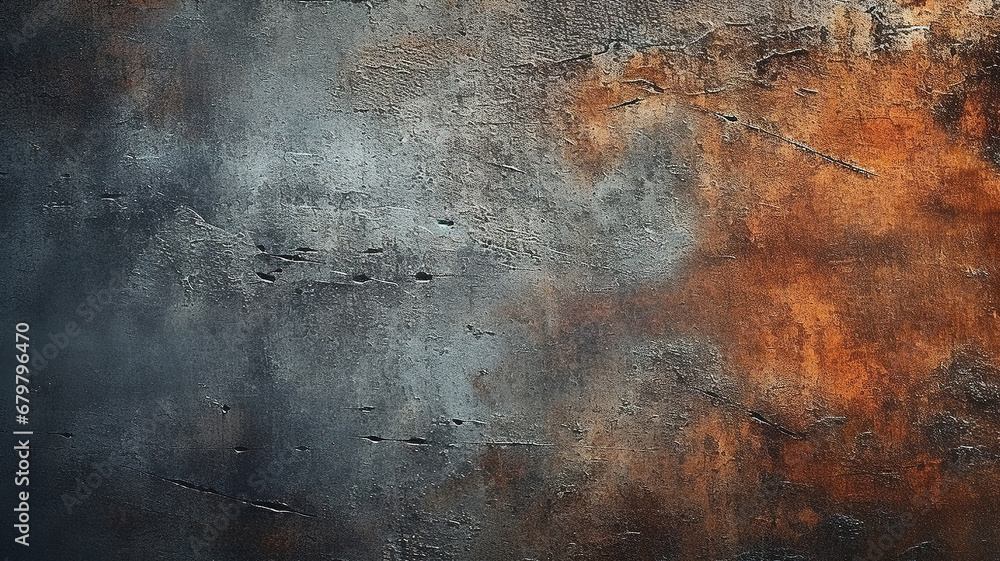 Steel metal, grunge rusty texture, soft blur fancy background. Generative AI