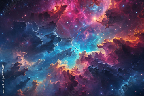 Colorful Nebula Galaxy , Beautiful Space Wallpaper © Eruanne