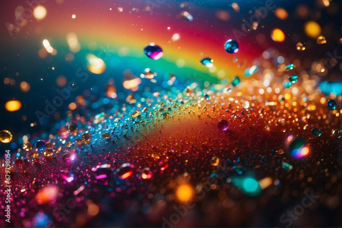 Rainbow Colorful Glitter and Sequins, Shiny Wallpaper, Background © Eruanne
