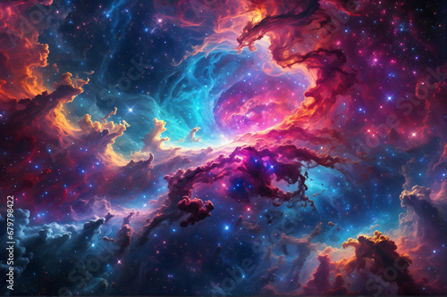 Colorful Nebula Galaxy , Beautiful Space Wallpaper © Eruanne