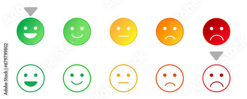Smiley face popup viyuir status icon. Color vector isolated emoji collection. Customer feedback concept. EPS 10