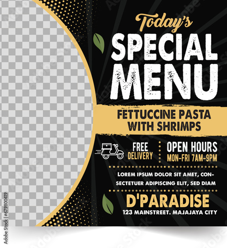 social media food menu flyer