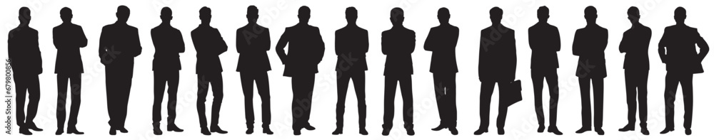 Set of silhouettes of a businessman.