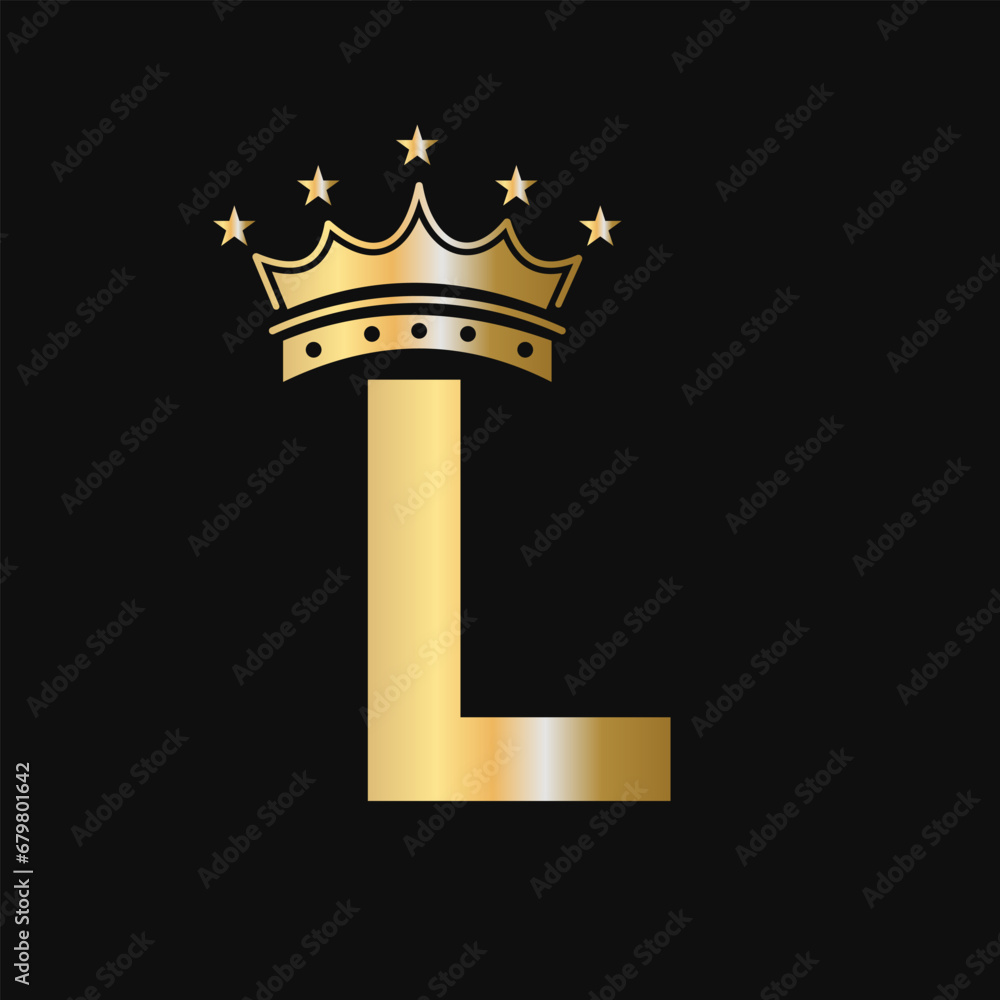 Crown Logo On Letter L With Star Icon. Luxury Symbol Vector Template Crown Logo On Letter L With Star Icon. Luxury Symbol Vector Template