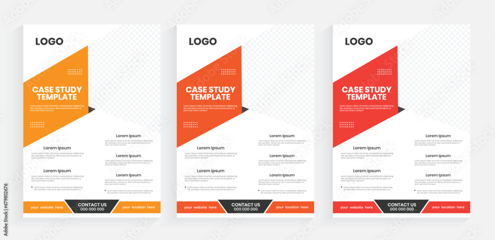 A4 case study flyer design, Modern business marketing flyer design set, Colourful case study flyer design template, Professional handout case study template