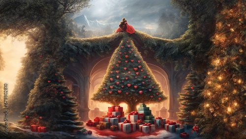 Christmas Warm Forest Frame Tv Art | Samsung Frame Tv Art | Loevly Couple | 3840x2160