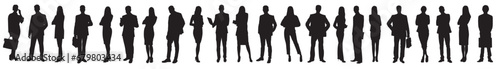 Business people silhouette. Group of business man and women silhouette