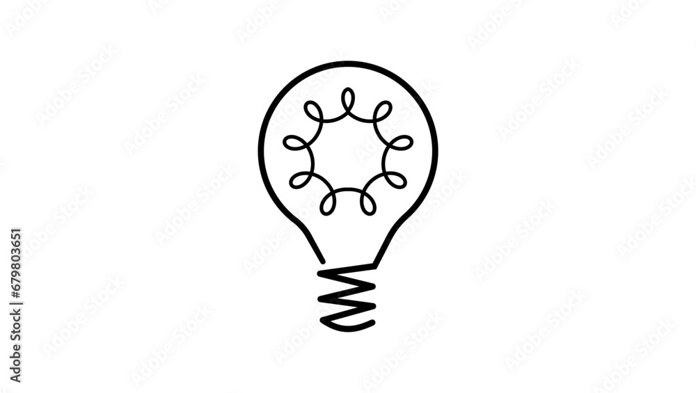Innovation in Science, sun in bulb, simple black logo Innovation in Science, sun in bulb, simple black logo