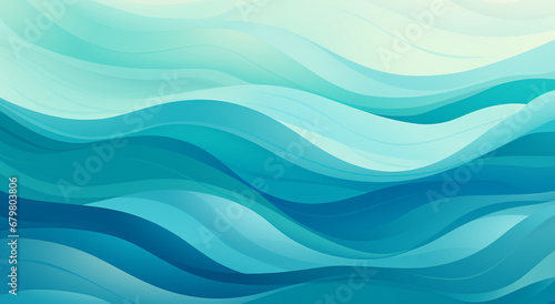 Oceanic Elegance: Blue Wave Illustration for Banner Backgrounds