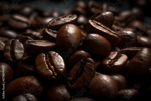 A close up of Coffee beans photo