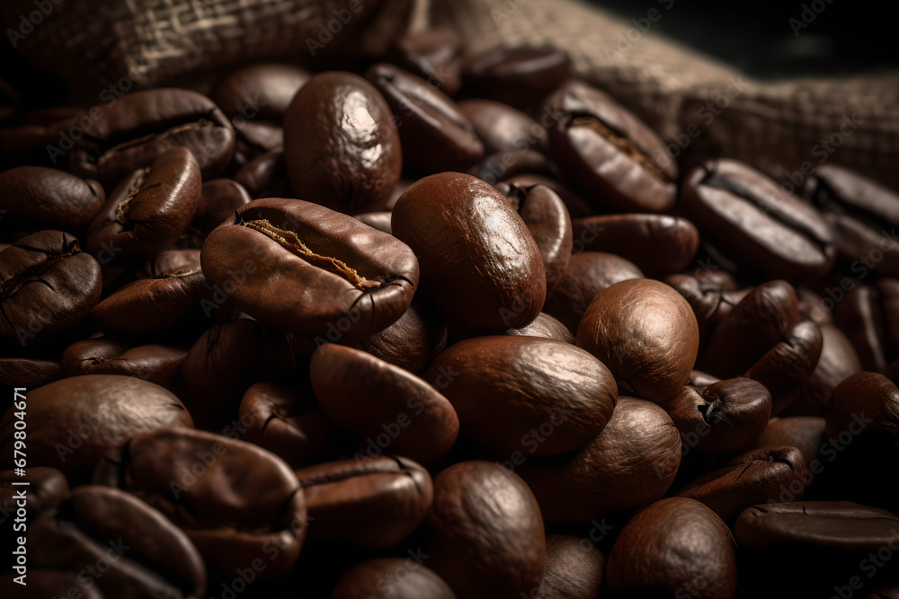 Naklejka premium A close up of Coffee beans