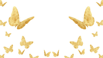 Gold shiny butterflies  with sparkles PNG for graphic design projects