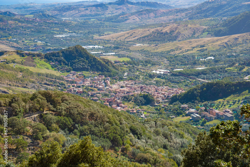 Panoramic view of Platì, a town in Aspromonte. photo