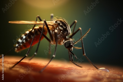 macro photo of mosquito sucking blood © Layerform