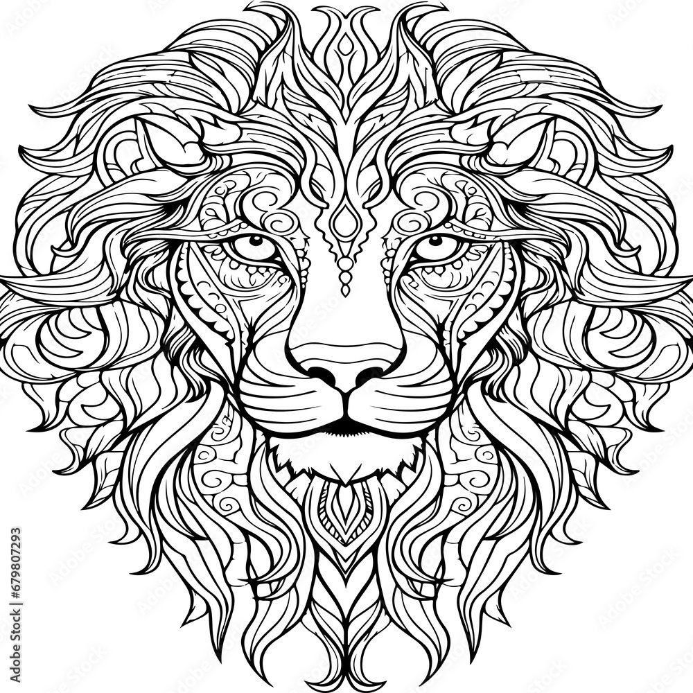 mandala Lion coloring page