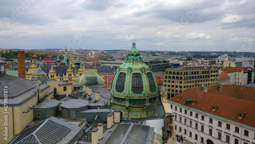 Prague old city rooftops beautiful view