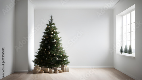 Christmas Tree on white wall | Samsung Frame Tv Art | 3840x2160 photo