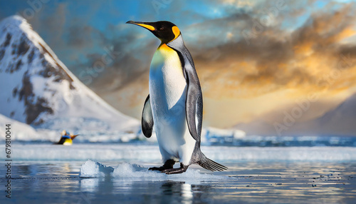 King Penguin on the ice . photo