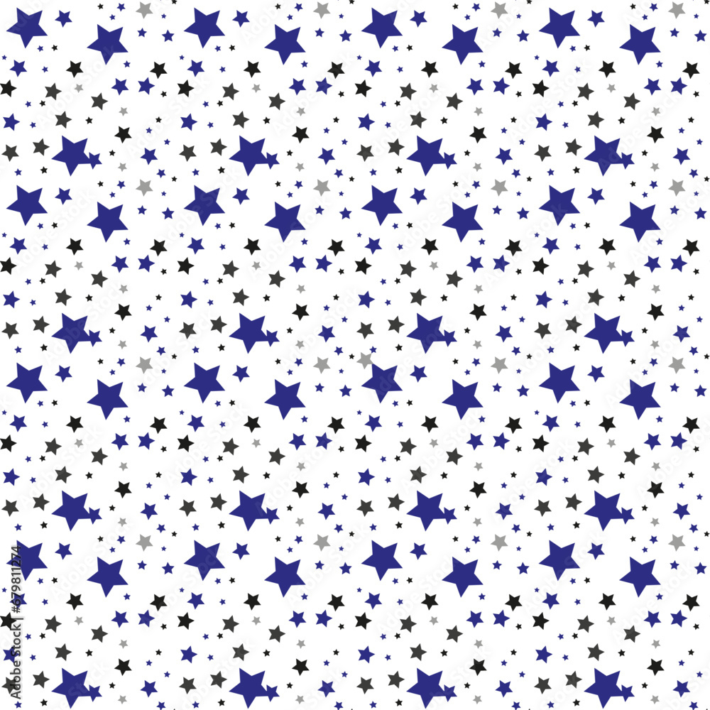 Seamless pattern with blue stars on a white background. Vector illustration. Seamless pattern with blue stars on a white background. Vector illustration.