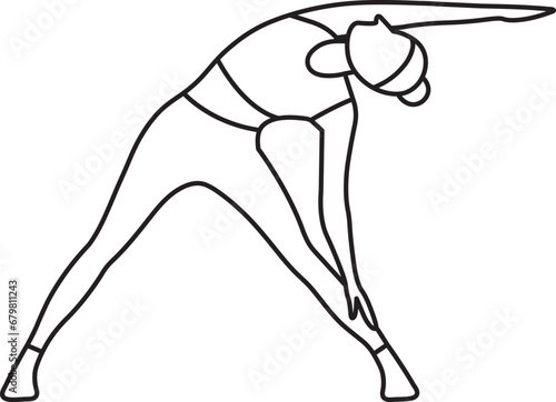 Simple vector illustration of Trikonasana, healthy lifestyle, sports, yoga asana, doodle and sketch