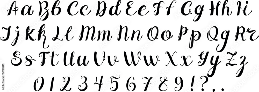 Christmas and New Year decorative handwritten font for decorating cards and other holiday graphic elements isolated on white background Christmas and New Year decorative handwritten font for decorating cards and other holiday graphic elements isolated on white background