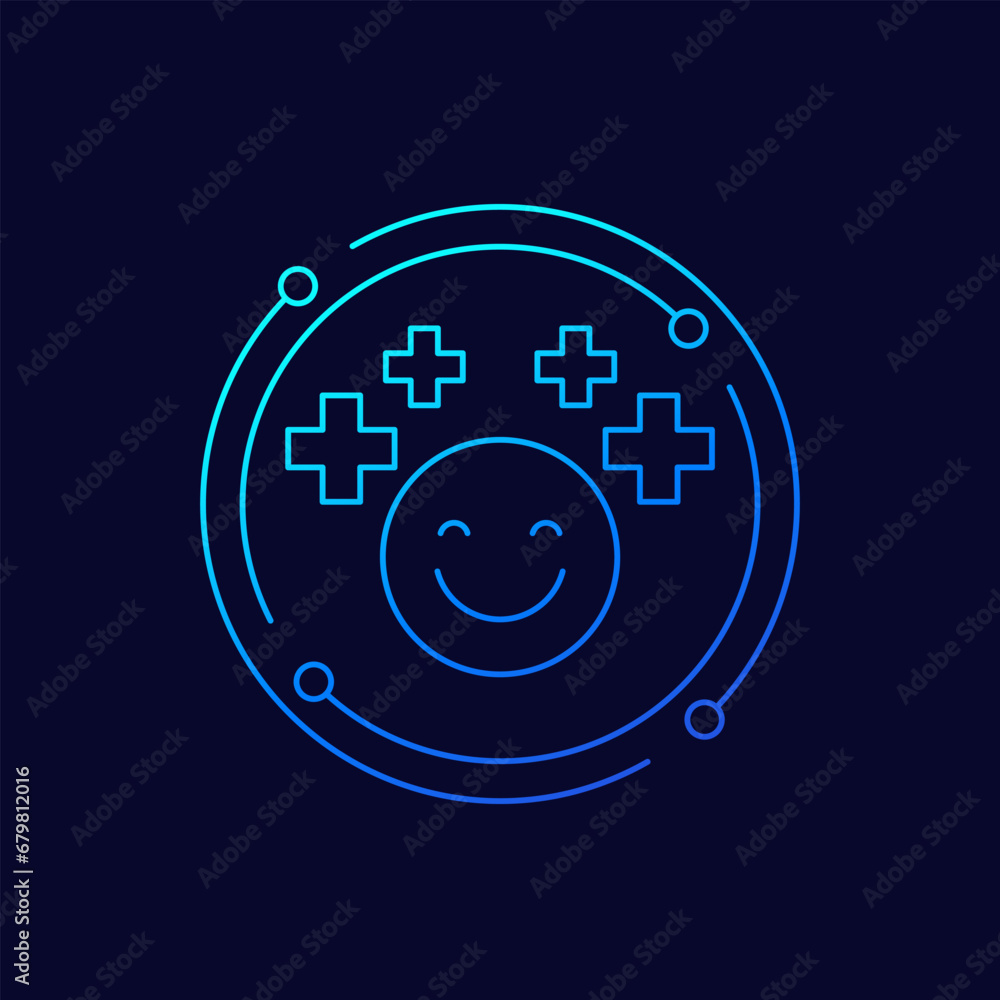 Fototapeta premium Mental health icon, linear design