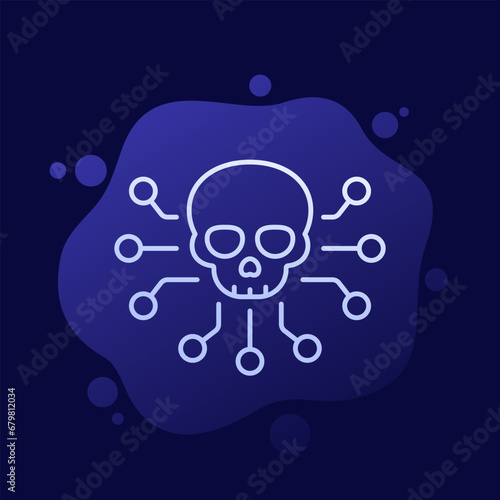 piracy icon, pirating copyrighted content line vector