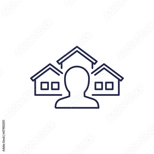property manager line icon on white