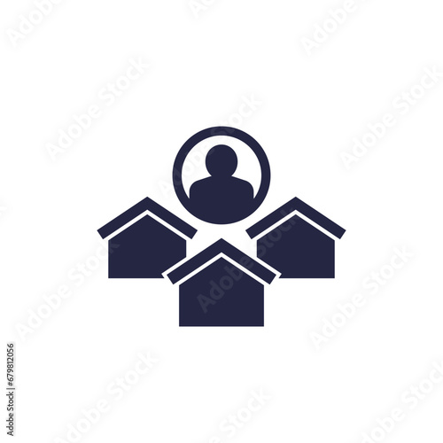 property manager icon with houses