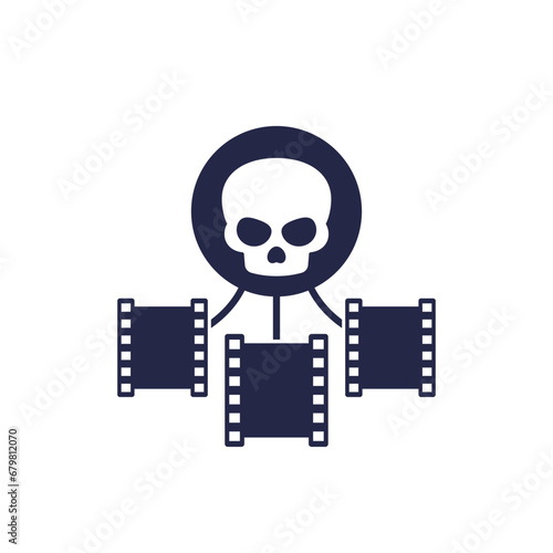 video piracy icon, illegal copying movies