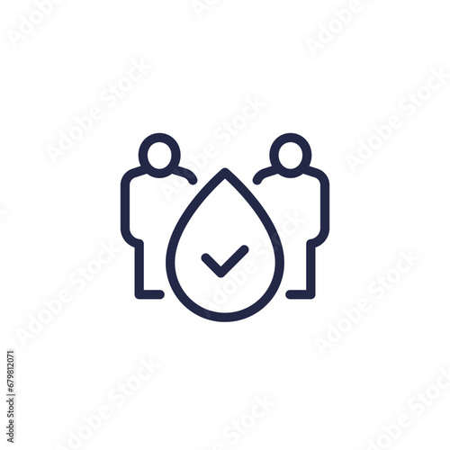 access to clean water line icon with people