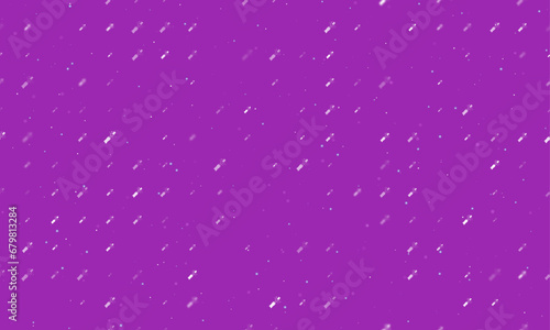 Seamless background pattern of evenly spaced white champagne opening symbols of different sizes and opacity. Vector illustration on purple background with stars