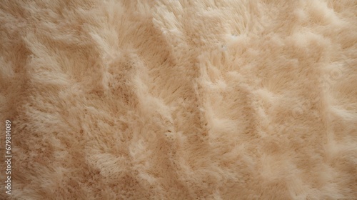 Close up of a fluffy Carpet Texture in beige Colors. Soft Fleece Fabric