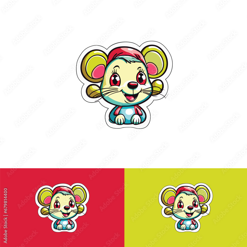 Adorable Cartoon Mouse in Full vector Form
