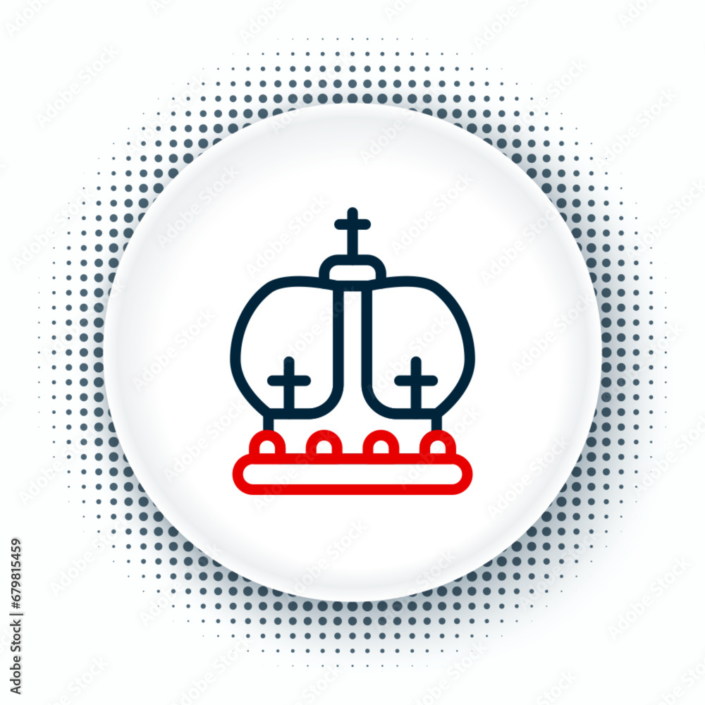 Line British crown icon isolated on white background. Colorful outline concept. Vector Line British crown icon isolated on white background. Colorful outline concept. Vector