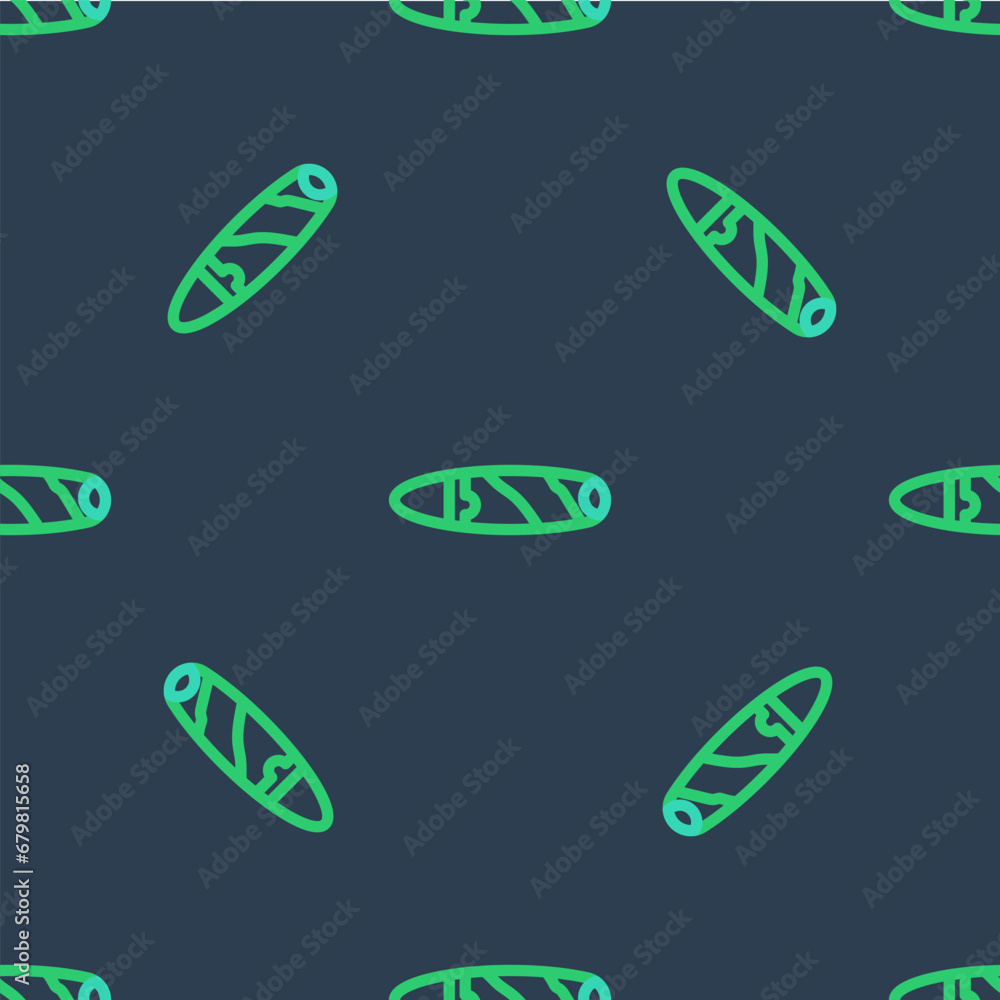 Line Cigar icon isolated seamless pattern on blue background. Vector Line Cigar icon isolated seamless pattern on blue background. Vector