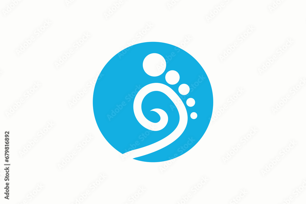Foot  logo design health illustration woman pedicure salon and clinic premium vector